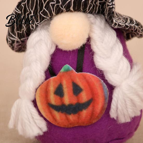 Halloween Party Ornaments Plush Gnome Decoration Spooky Witch Hat Swedish Tomte Elf Figurine Soft Fabric Collectibles Mini Scandinavian Dwarf