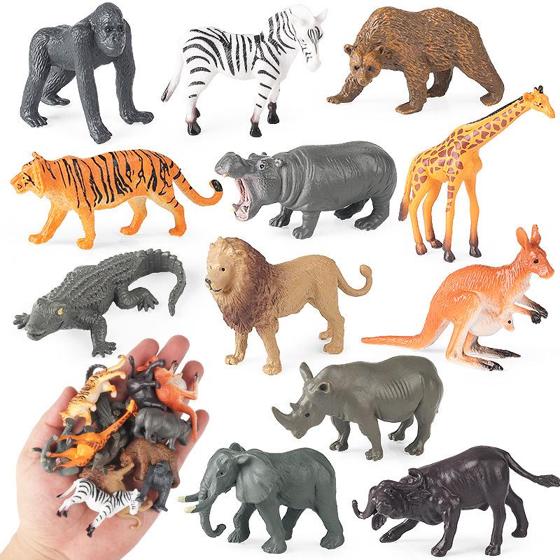 Wild Animal Figurines - Realistic Tiger, Lion, Kangaroo, Hippo, Gorilla, Rhino, Elephant, Croc, Zebra Models
