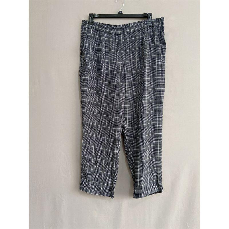 

Plus Size Women s Pants Spring/Summer Clothing Fat Sister Plus Size Ladies High Waist Chiffon Skinny Pants Cropped Pants Harem Pants Ankle Pant Grey Gingham 1X