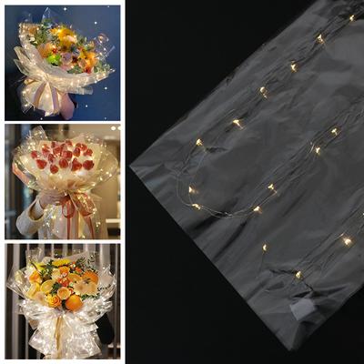 2024 neue kreative mit LED-Licht Zellophan LED Blume Geschenkpapier Bouquet Verpackung wasserdicht