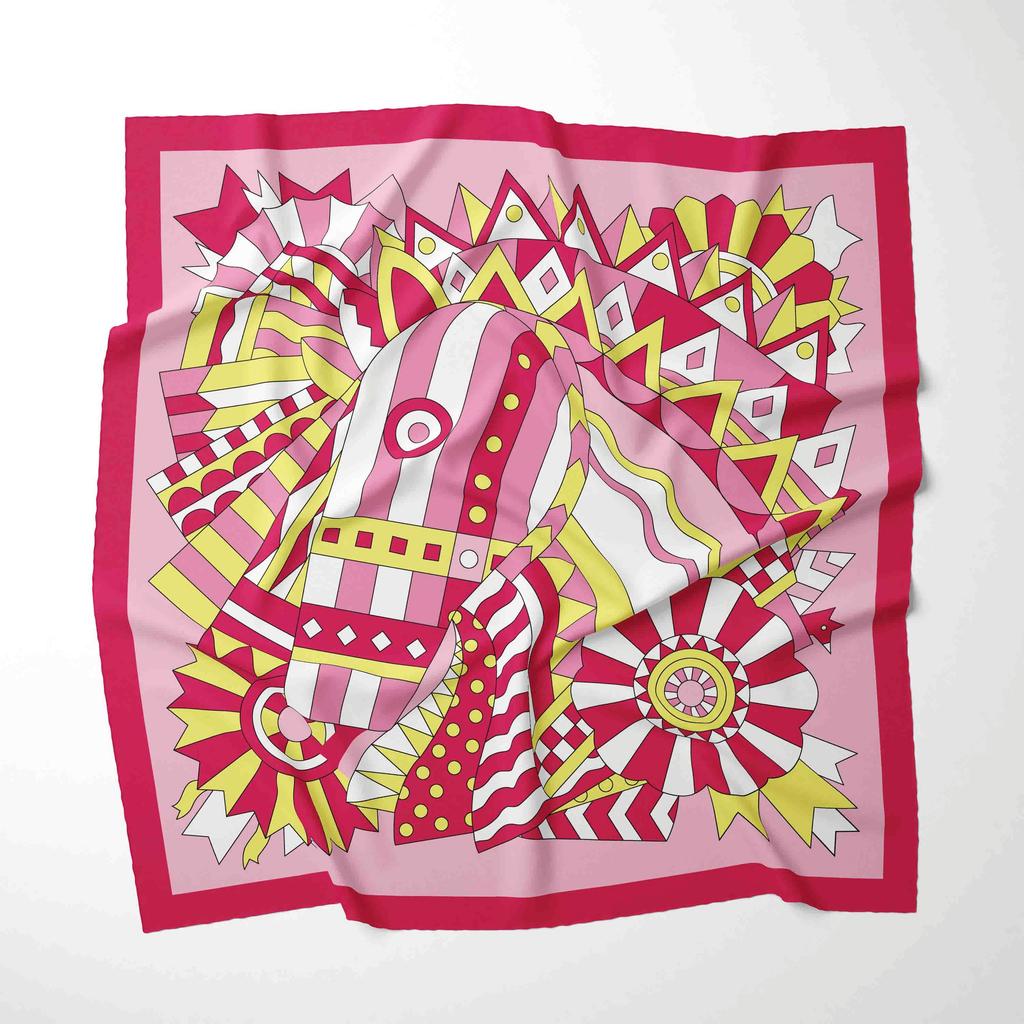 Luxury Design 70*70cm Horse Print Silk Square Scarf Women Soft Satin Hairband Neckerchief Hijab Headband Foulard Gift