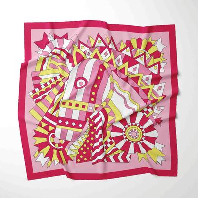 Luxury Design 70*70cm Horse Print Silk Square Scarf Women Soft Satin Hairband Neckerchief Hijab Headband Foulard Gift