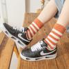 No hair loss sleep socks candy color striped coral fleece socks women's fleece thickened home floor socks