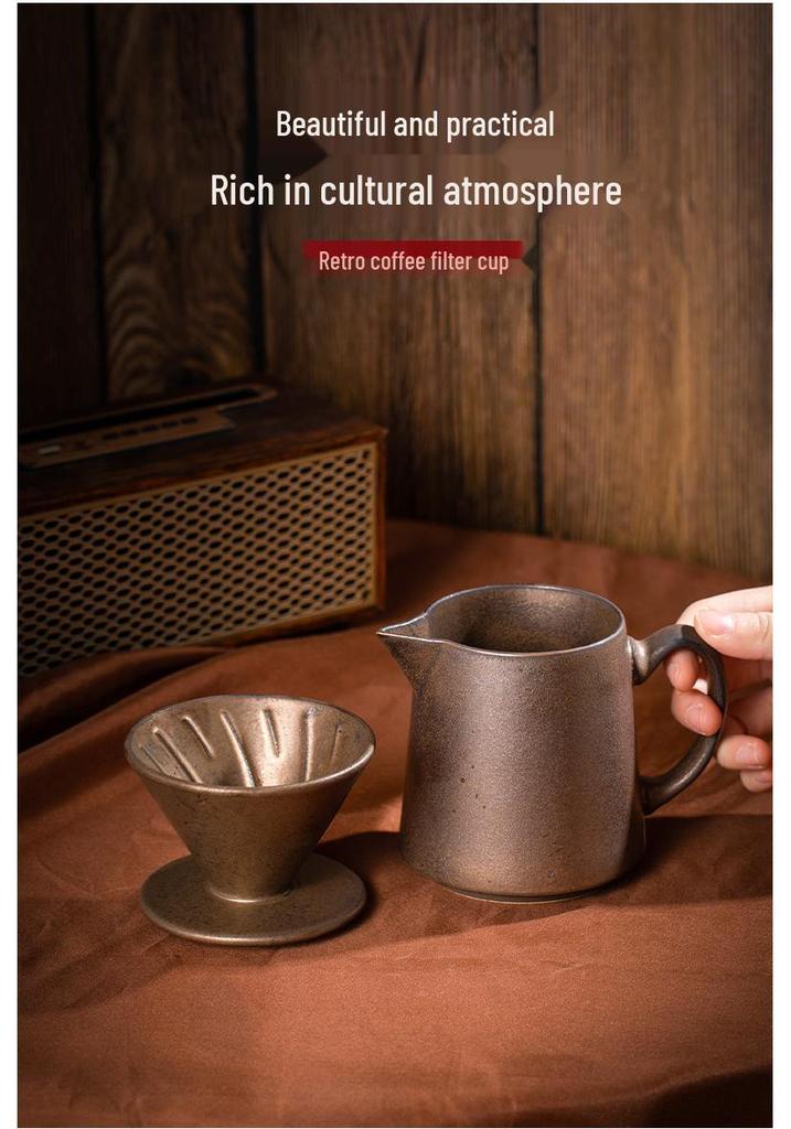Ceramic Pour-over Coffee Filter Holder Set - American Style Drip Coffee Maker Funnel Tools