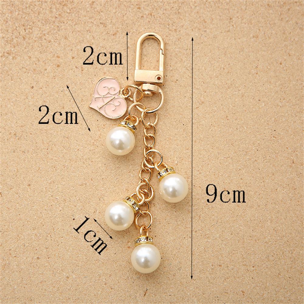 Creative Alloy Keychain Retro Imitation Pearl Crystal Keyring Fashion Bag Metal Accessories Car Key Holder Jewelry Couple Gifts