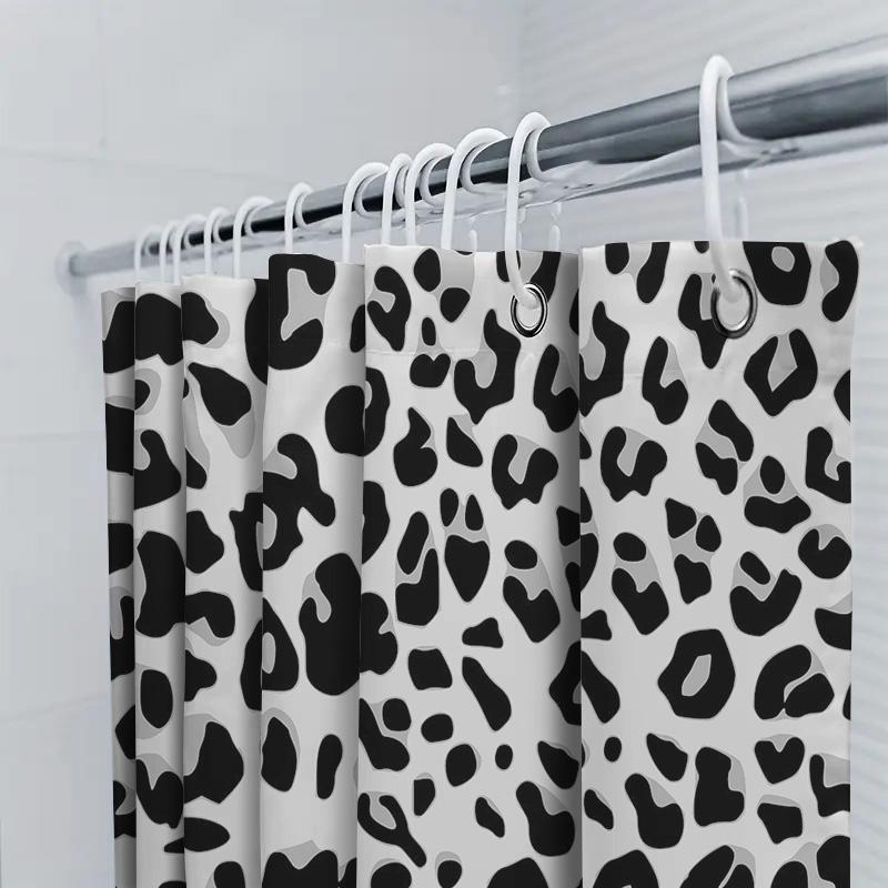 Animal Print Shower Curtain Jungle Leopard Pattern Bathroom Decor Wild Nature Theme Waterproof Fabric Liner For Home
