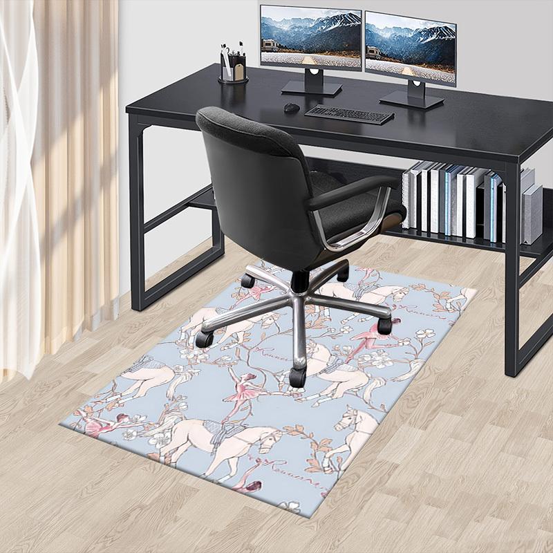 1PC Horse Ballet Non-Slip Floor Carpet Compatible for Office&Living Room&Bedroom&Dining room - Flat- Soft & Pattern, Vibrant Colors-W304