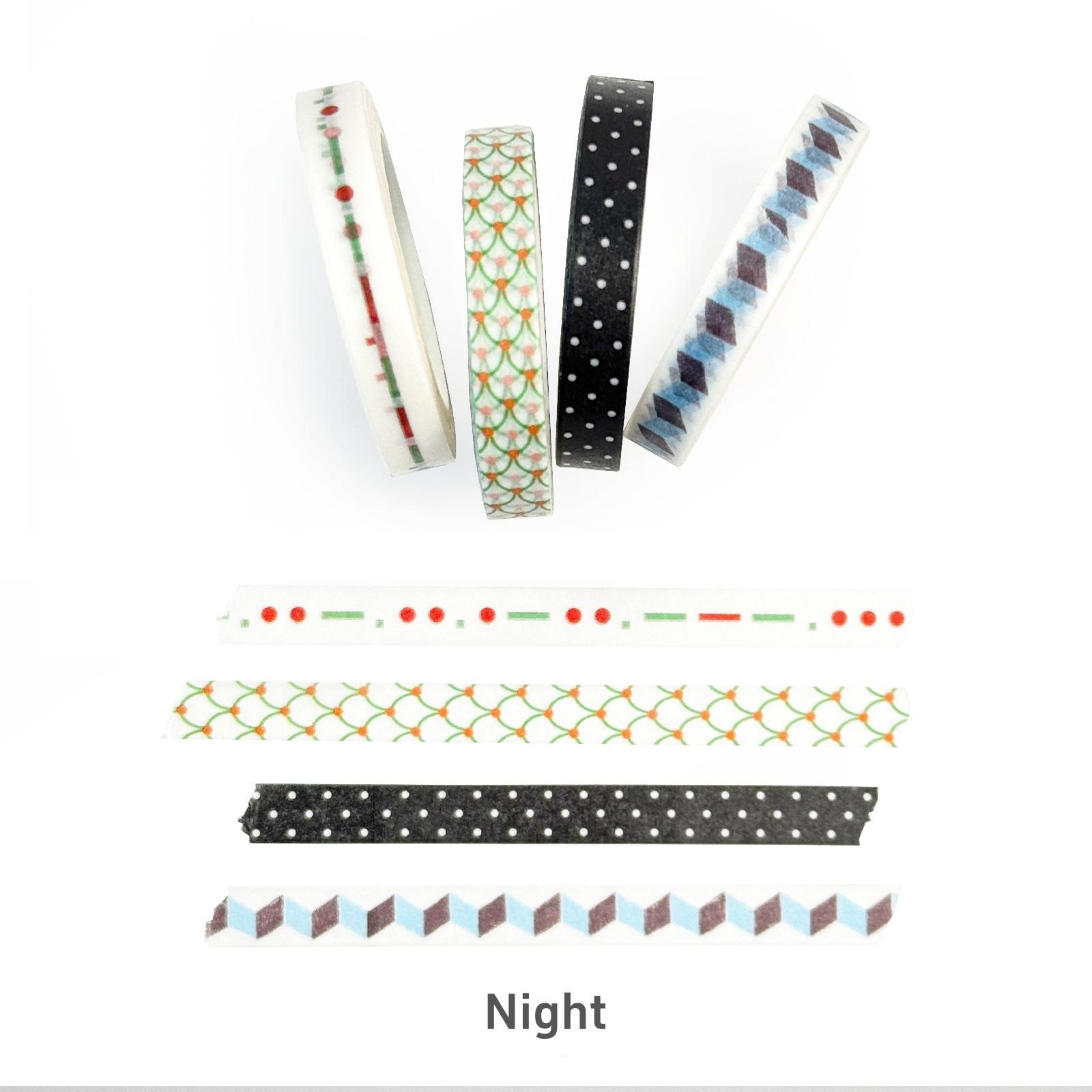 

Набор из 4 рулонов ретро-лент васи «Память», 6 мм, с узорами из точек, полосок и цветов, бумажный малярный скотч, декоративные наклейки