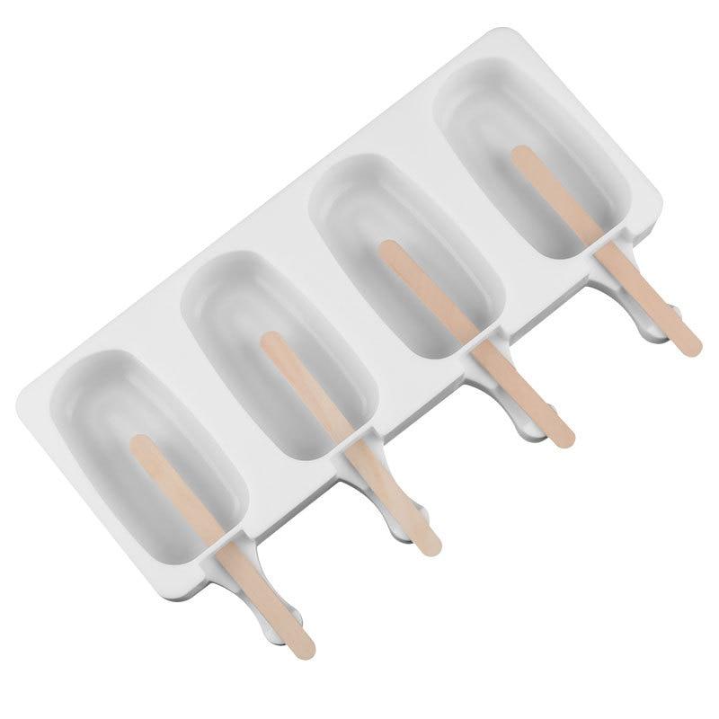 Silicone Ice Cream Mould Ice Cube Tray Popsicle Barrel Diy Mold Dessert Ice Cream Mold with Popsicle Stick