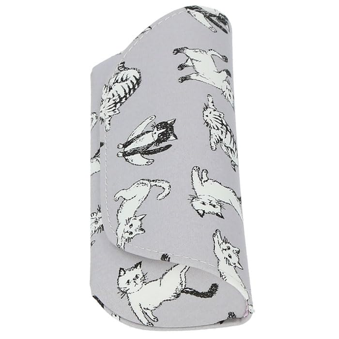 Eyeglass Case Cat Patch Yellow Pattern/Beige