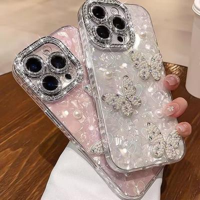 Shell-patterned Case for IPhone 11, Apple 17 Pro Max, 13mm Pearl Bow, 12/15mm Pro