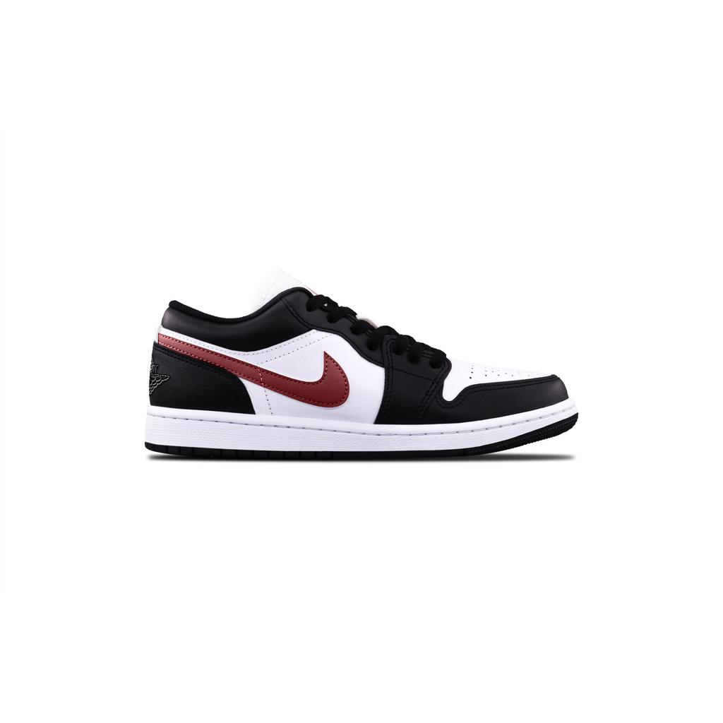 Jordan Air Jordan 1 Burgundy Leather Cushioning, Wear Resistant Low top Skateboard Shoes Unisex Black Red 553558-165(Team766-)