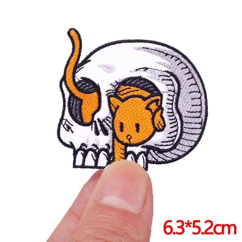 Game Over Patch Iron On Patches For Clothing Punk /Horror Embridered Patches On Clothes Horror Skeleton Patch Sticker