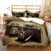 Vintage Camera Duvet Cover Fashion Comforter Bedding set Soft Quilt Cover and Pillowcases for Teens Boy SingleDoubleQueenKing