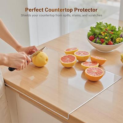 Planche à découper transparente en acrylique avec bord anti-renversement Antidérapante Planches à découper de cuisine Protecteur de plan de travail Ustensile de cuisine