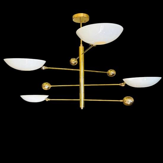 4 Pendant Light | Antique Brass Sputnik Chandelier Light | Mid Century Brass Modern Ceiling | Custom Kitchen Light Fixture