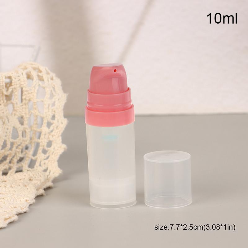 

Диспенсер Бутылочка для розлива жидкой основы Сменные бутылочки Безвоздушная бутылочка для лосьона Косметическая тара Бутылочки с вакуумным насосом 10ml розовый