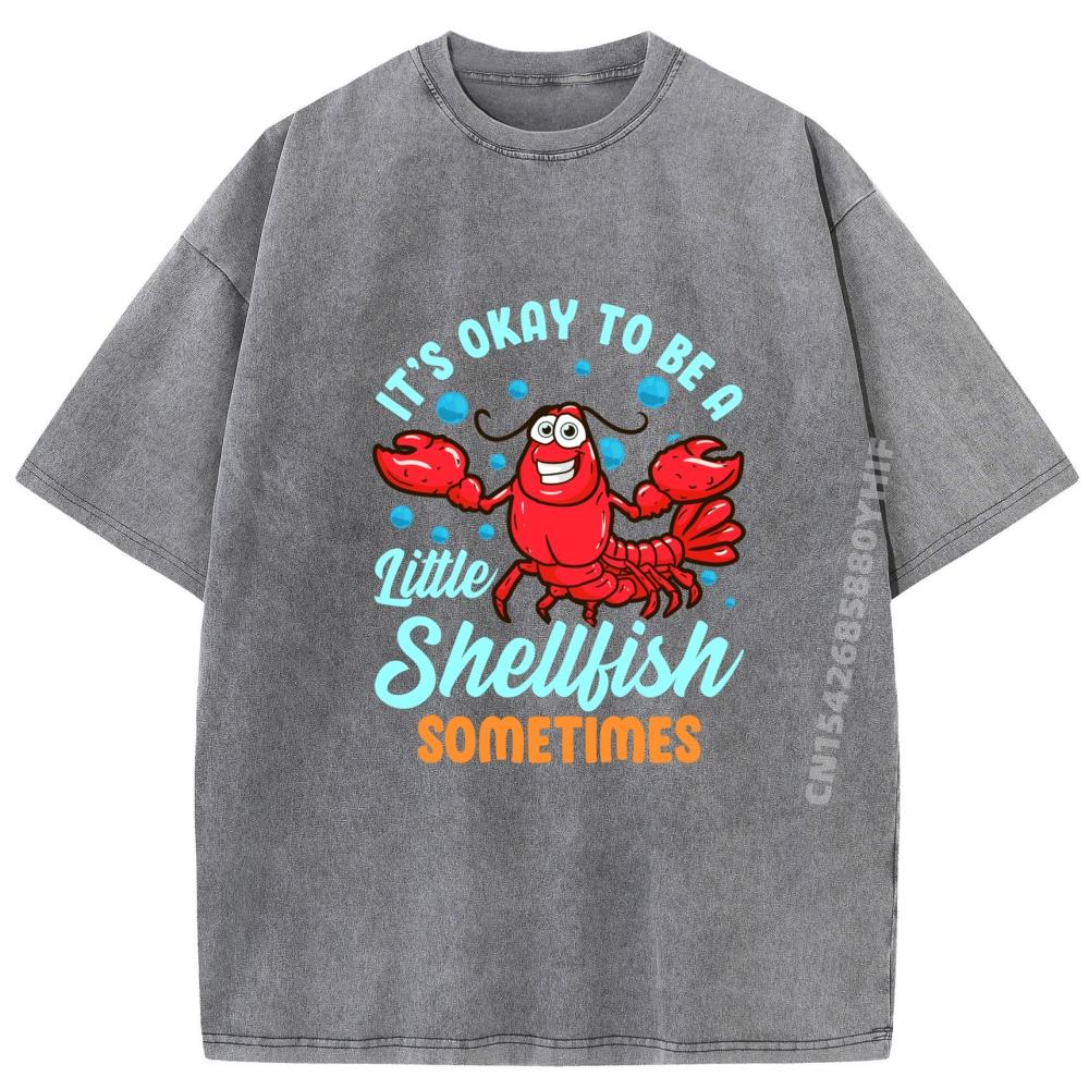 Lobster Seafood Shellfish Food Luxury Designer Mens High Quality Custom T Shirt Mens Funny Washed Clothes