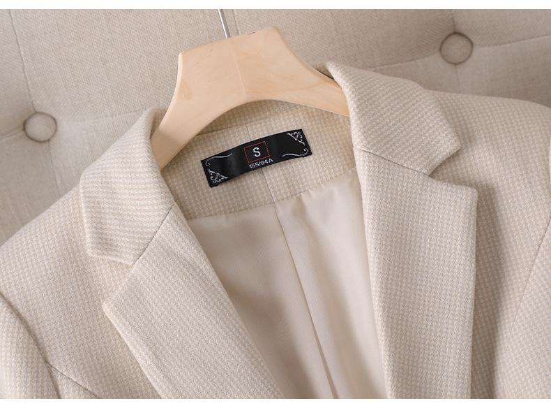 Women's Houndstooth Suit Jacket - Stylish, Versatile, Casual Top for Spring and Autumn