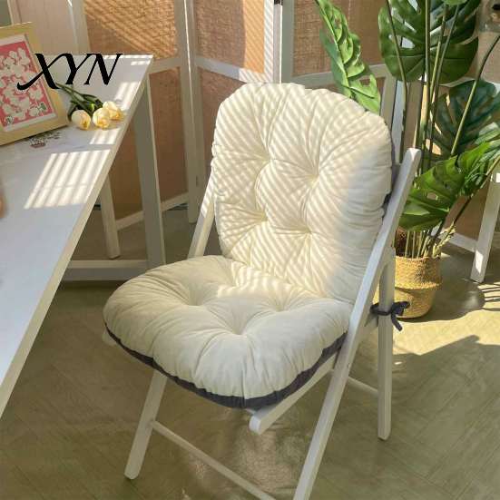 Plush Seat Cushion for Long Sitting Chair with Back Support, Desk Dorm Room Pad Ties, Non-slip Office Dining And Gaming Chairs Comfortable Study