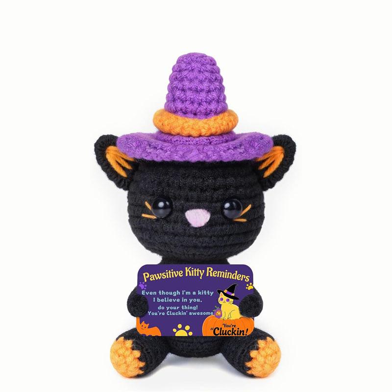 Halloween Positive Cat Decor - Fun Festive Cat Ornaments for Holiday Home Decor, Spooky Season Party Supplies & Gift Ideas