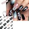24pcs Fall Flower Press on Nail Coffin Designs Artificial Nail Floral False Nail  Elegant Full Cover Acrylic Nail