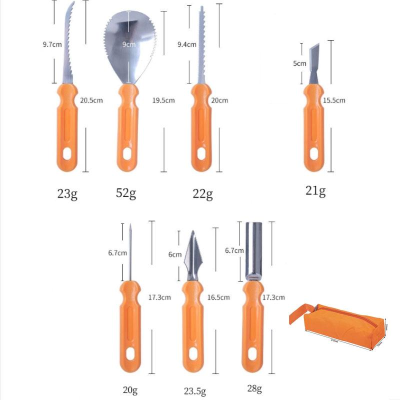 

Набор из 7 предметов для резьбы по тыкве на Хэллоуин, нож для резьбы по тыкве, принадлежности для резки тыквы для взрослых, инструменты для гравировки на кухне