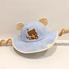 Children's 3D Teddy Bear with Embroidered Ears Hi Baby Crown with Embroidered Details Fisherman Hat with Wide Brim Casual