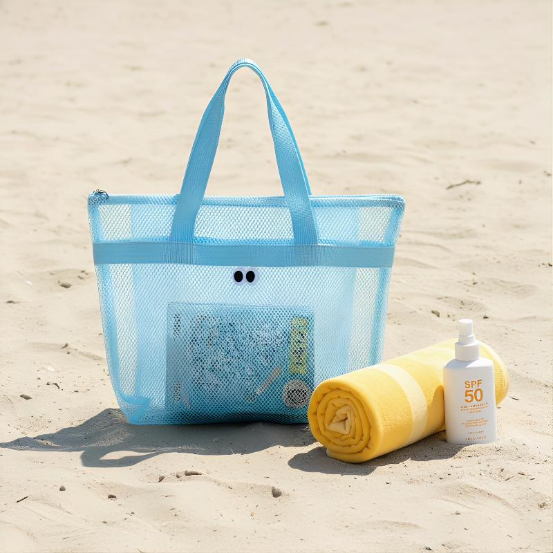 Large Portable Storage Bag For Seaside Vacation Mesh Handbag For Swimming And Fitness Portable Storage Bag For Toiletries