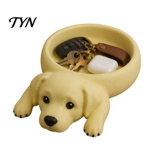 Functional Art for Balcony 3D Printed Labrador Dog Storage Tray, Cute Puppy Key Holder Decor, Creative Home Decor Ornament Shaped Catchall Bowl