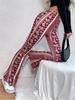 2024 Bohemian High-Elastic Micro Flare Sexy Casual Pants with European and American Prints