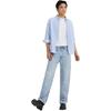Levis Comfortable Casual Loose Solid Color Embroidered Long Sleeve Shirt Men Shirts Blue 0017V-0001