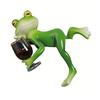 2 stk/sett Drikkende Frosk Figur Liggende Tegneserie Frosk Statue Resin Dyreskulptur Utendørs Hage Blomsterpotte Klemmer Ornament