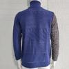 Men's Plus Size Color Block Buckle Knit Cardigan - High-Neck Long Sleeve Sweater for Autumn/Winter