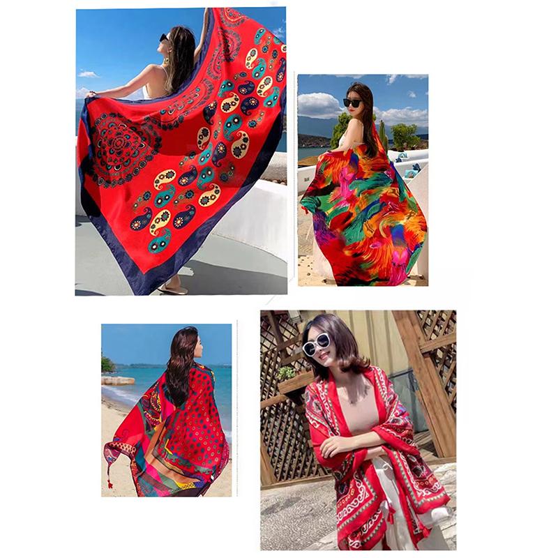 8 Styles 85X180Cm Travel Beach Sunscreen Scarve Bikini Large Shawl Sarong Wrap Scarf Women Brazilian Swimsuit Bathing Cover-Ups