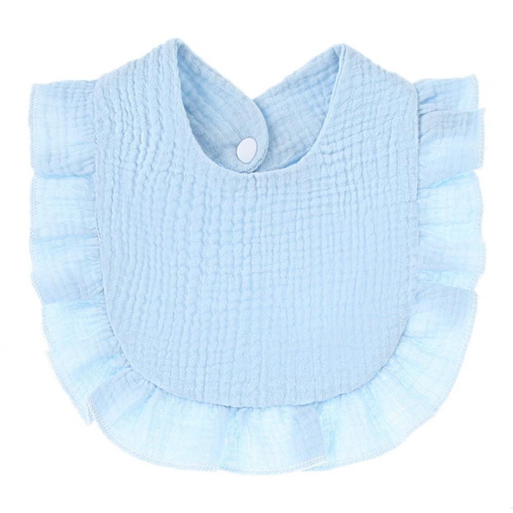Ruffled Pure Cotton Baby Bibs with Lace Trim