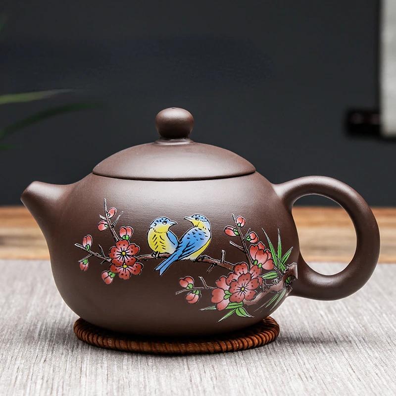 Lila Sand Teetassen Keramik Tragbare Teekanne Set Outdoor Reisen Gaiwan Teetassen Teezeremonie Teetasse Feines Geschenk Kung Fu Teeset