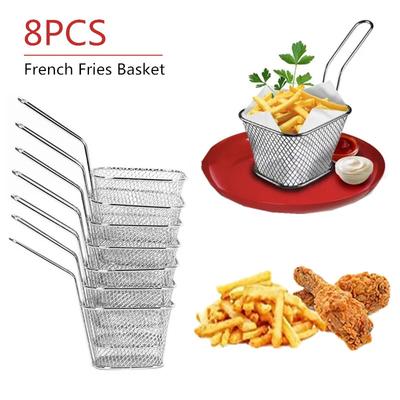 1/2/8 ks nerezový koš na hranolky síťovina kuchyňské smažicí nástroje cedník mini hranolky fritéza vaření smažicí koš sítko