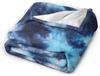 Tie Dye Blue Throw Blankets All Season Ultra Soft Warm Fleece Blanket for Home Bed Sofa Couch Chair Outdoor Travel Camping 50x40