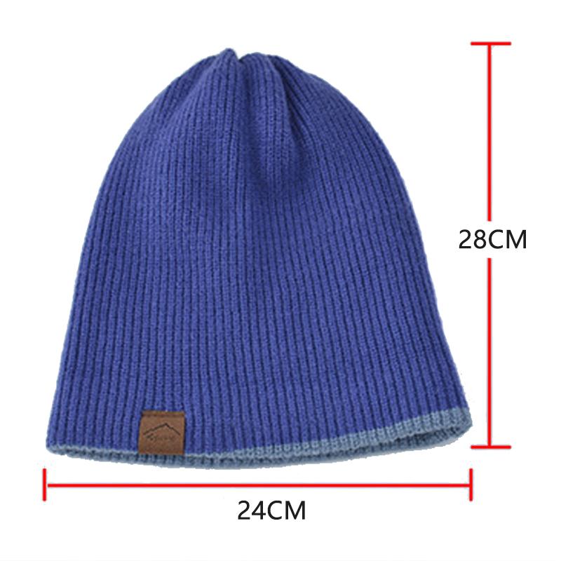 Winter Reversible Knitted Hat for Women Men Double Sided Solid Color Beanies Warm Thicken Bonnet Outdoor Windproof Sport Ski Cap Balaclava Beanie Hat