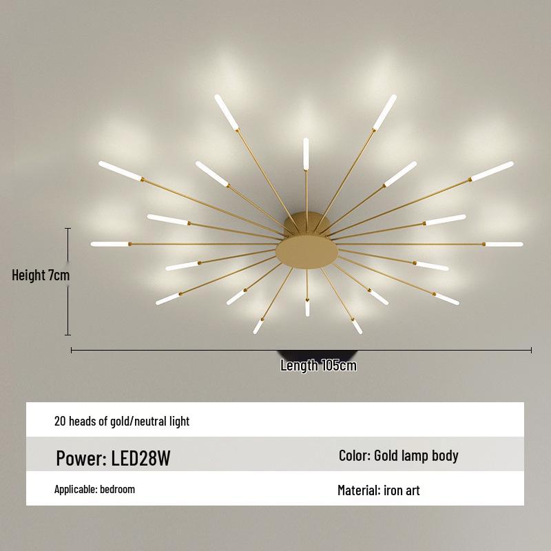 Nordic Fireworks Rotating LED Ceiling Light - High-End Living Room and Bedroom Lighting