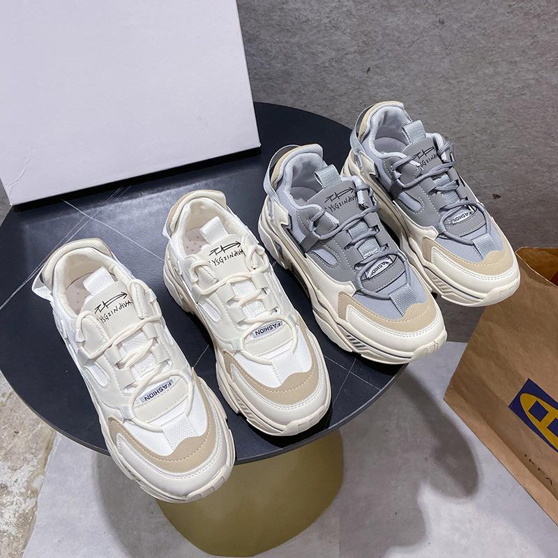 Dad shoes ins women's shoes new spring and autumn super fire versatile inner height increase leisure sports