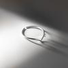 Silver Plated Simple Single Circle V-shaped Thin Rings For Women Fashion Zircon Open Ring Accessory Female Daily Ring Gifts