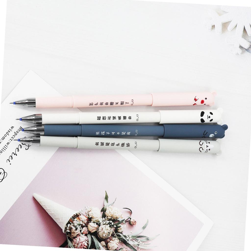 Sada mazatelných gelových per Modrá neutrální náplň 0,5 mm Kreslené roztomilé papírnictví s náplněmi a gumami