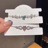 Heart Shaped Jewelry Bracelet With Cubic Zirconia And Silver Finish For Women Gift
