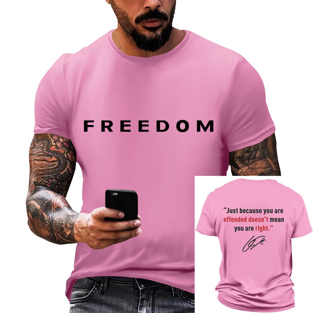 Fashionable Round Neck Short Sleeve Work Clothes Printed Tops For Mens Summer Tops