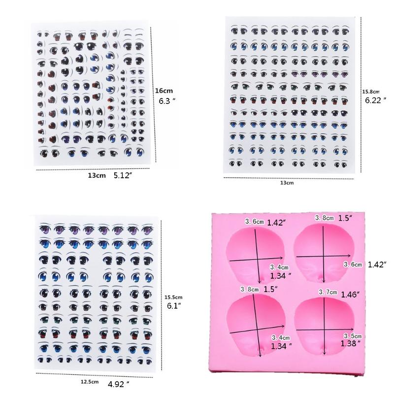 Baby Face Mold Cartoon Eyes Stickers Fun Stickers Clay Anime Figurine Eyes Stickers for Kids Art Craft DIY Scrapbooking