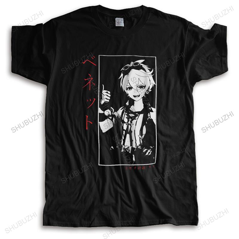 Bennett Genshin Impact T Shirts Men Short Sleeved Game T-shirt Harajuku Tee Tops Cotton Oversiz