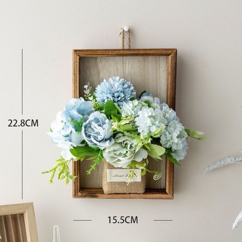 

Pastoral Wall Hanging Artificial Flower Set Fake Floral Wall Decor for Living Room Home