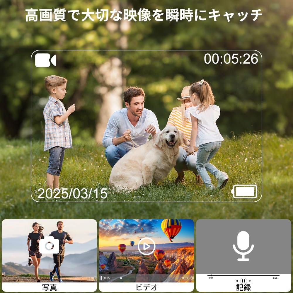 OBEST Compact Action Cycling Smartphone Wearable 30m Design for Waterproof Case Japanese Instruction SD Card Not Included Camera, 4K, 120-Degree